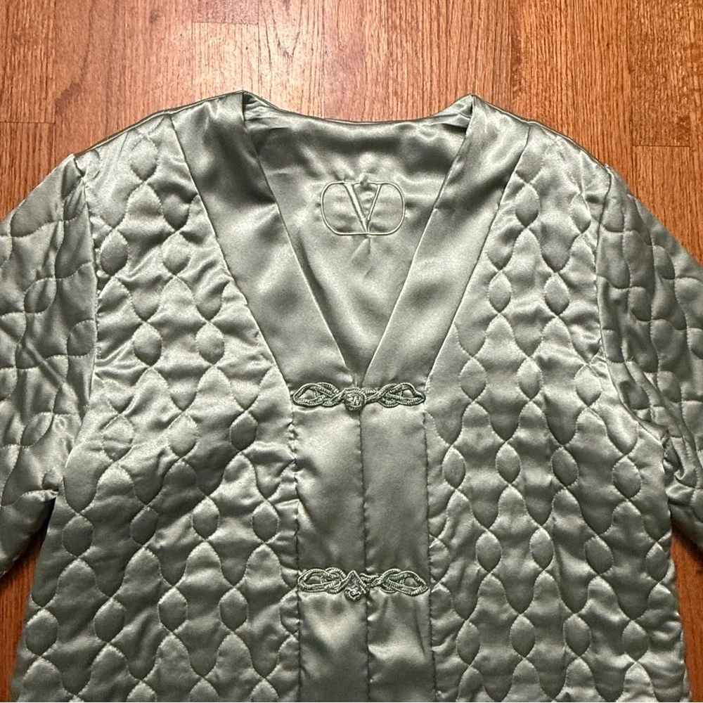 Valentino Íntimo quilted long robe side M - Picture 2 of 14